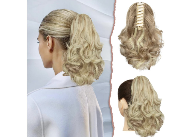 Cozi de Volum Ondulate Blond Natural Deschis